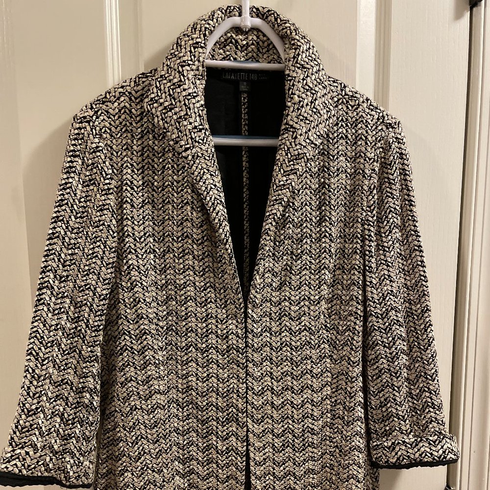 Lafayette Black and Taupe Herringbone Jacket - Size 12 - NEVER WORN